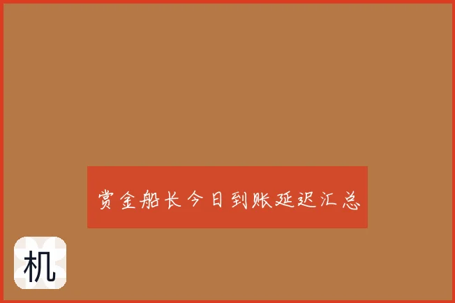 赏金船长今日到账延迟汇总